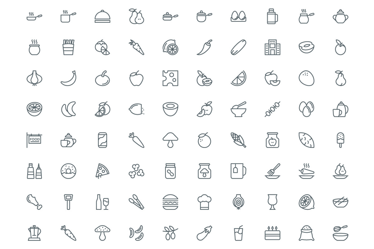 540 Food Line Icons, an Outline Icon by Vectors Market (Photo 4 of 7)