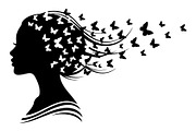 Woman Butterfly Hair Silhouette, an Object 3D Model by yasushie (Thumbnail 21 of 31)