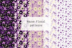 Mauve Floral Patterns, a Pattern Graphic by Lyolya Profitrolya