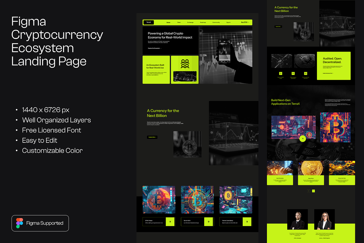 Figma Cryptocurrency Landing Page, a Landing Page Template by Musara (Photo 1 of 6)