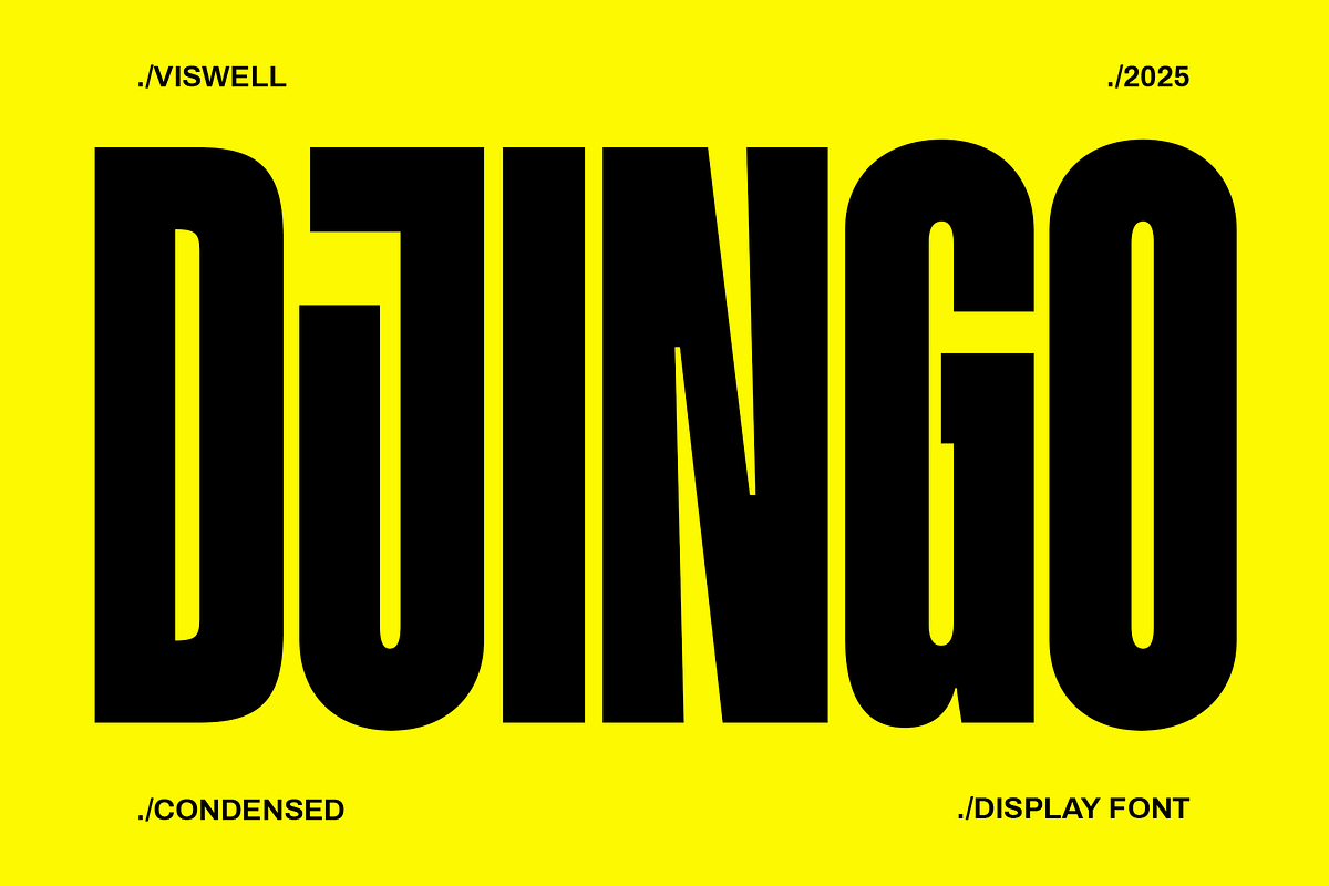 Djingo - Condensed Display Font, a Sans Serif Font by Viswell (Photo 1 of 11)