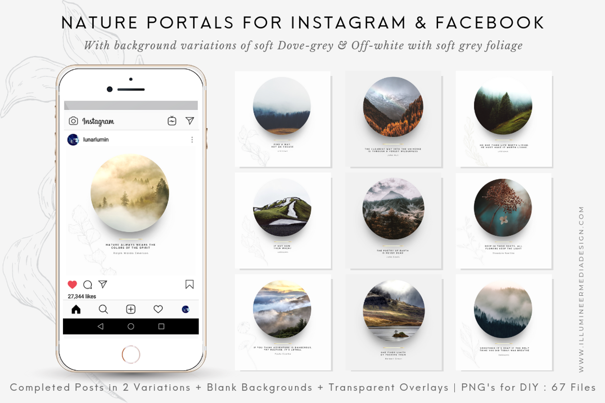 Nature Portals for Instagram & FB, a Social Media Template by Illumineer Media & Design (Photo 1 of 13)