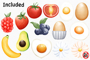 Watercolor Breakfast Clipart, a Food Illustration by Vavavan Artwork (Thumbnail 3 of 4)