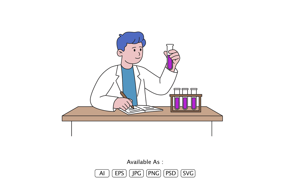 Laboratory Scientist Experiment, a Healthcare Illustration by Partikusi Design (Photo 2 of 3)