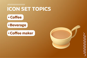 Coffee Icon 3D Illustration V.1