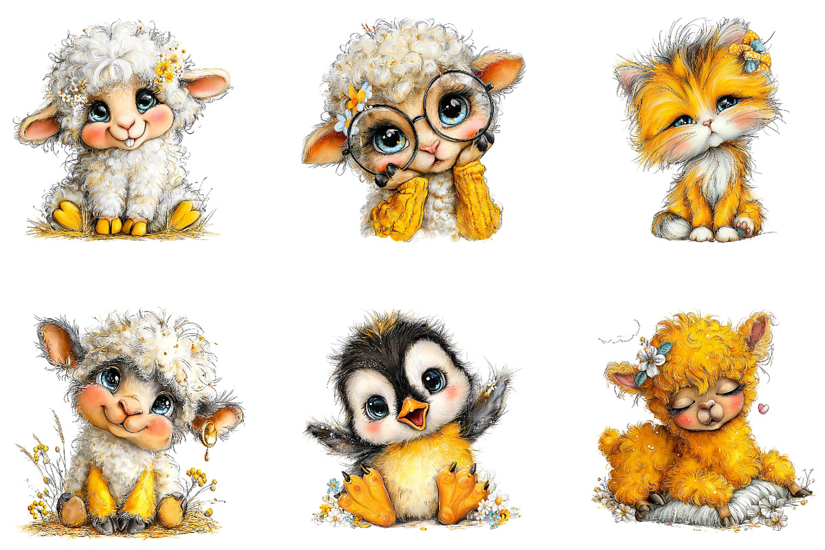 Whimsical Funny Animal Clipart, a Seasonal Illustration by CreationArt (Photo 4 of 5)