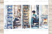 Winter Reading Bookmarks, a Person Illustration by GlamArtZhanna (Thumbnail 2 of 3)