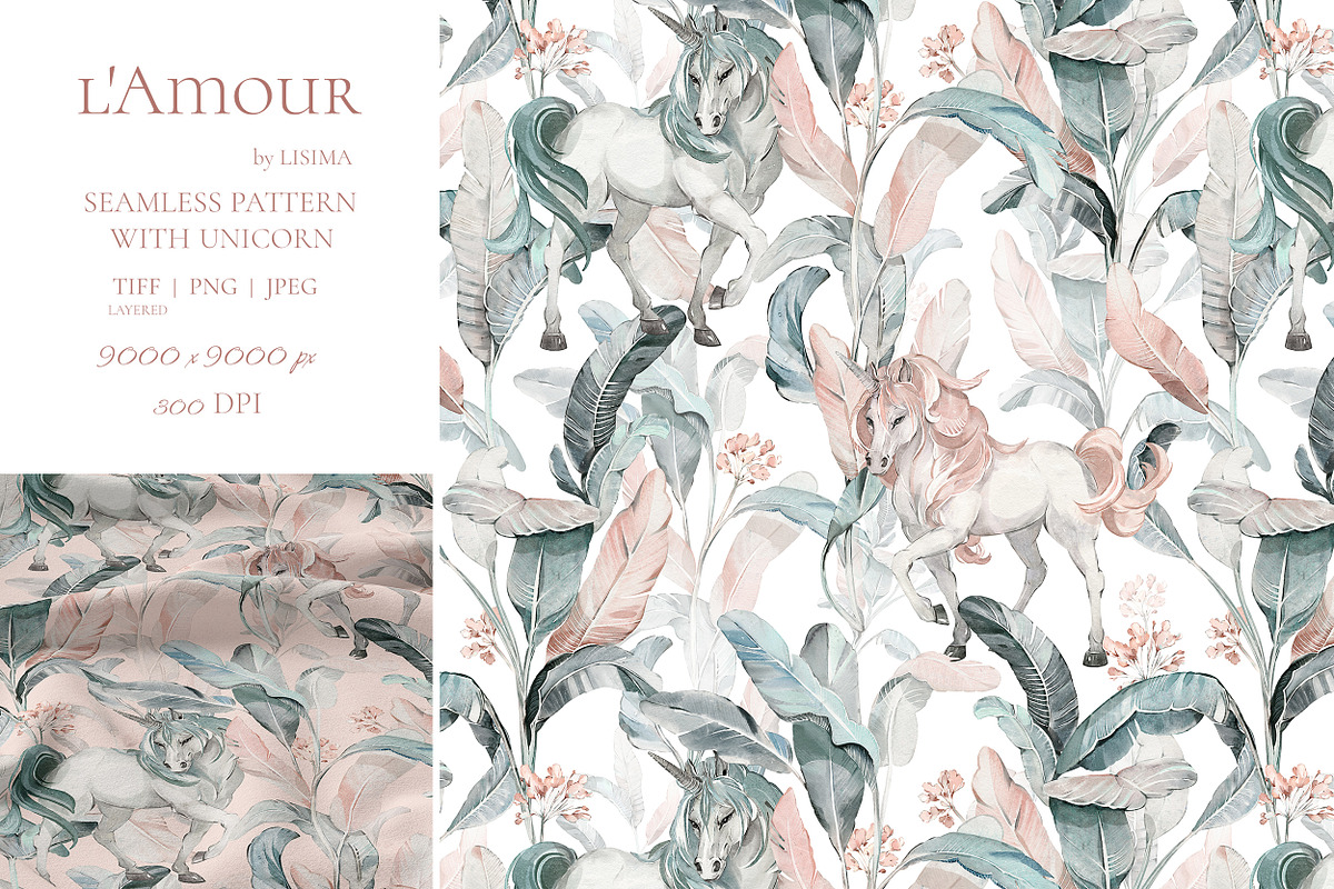 Fantasy Pattern with tropical leaves, a Pattern Graphic by Lisima (Photo 4 of 12)