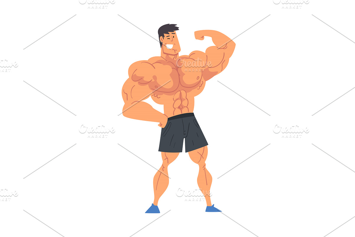 Young Muscular Shirtless Man, a Person Illustration by TopVectors