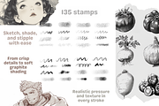 Pencil Sketch Procreate Brushes, a Brush Add-On by nikiartcorner (Thumbnail 2 of 9)