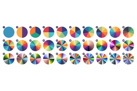 Color segmented circles. Circular
