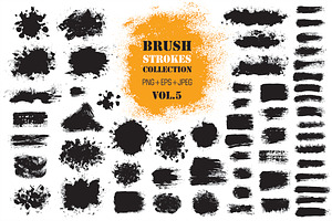 Brush Strokes Bundle: PNG Vector