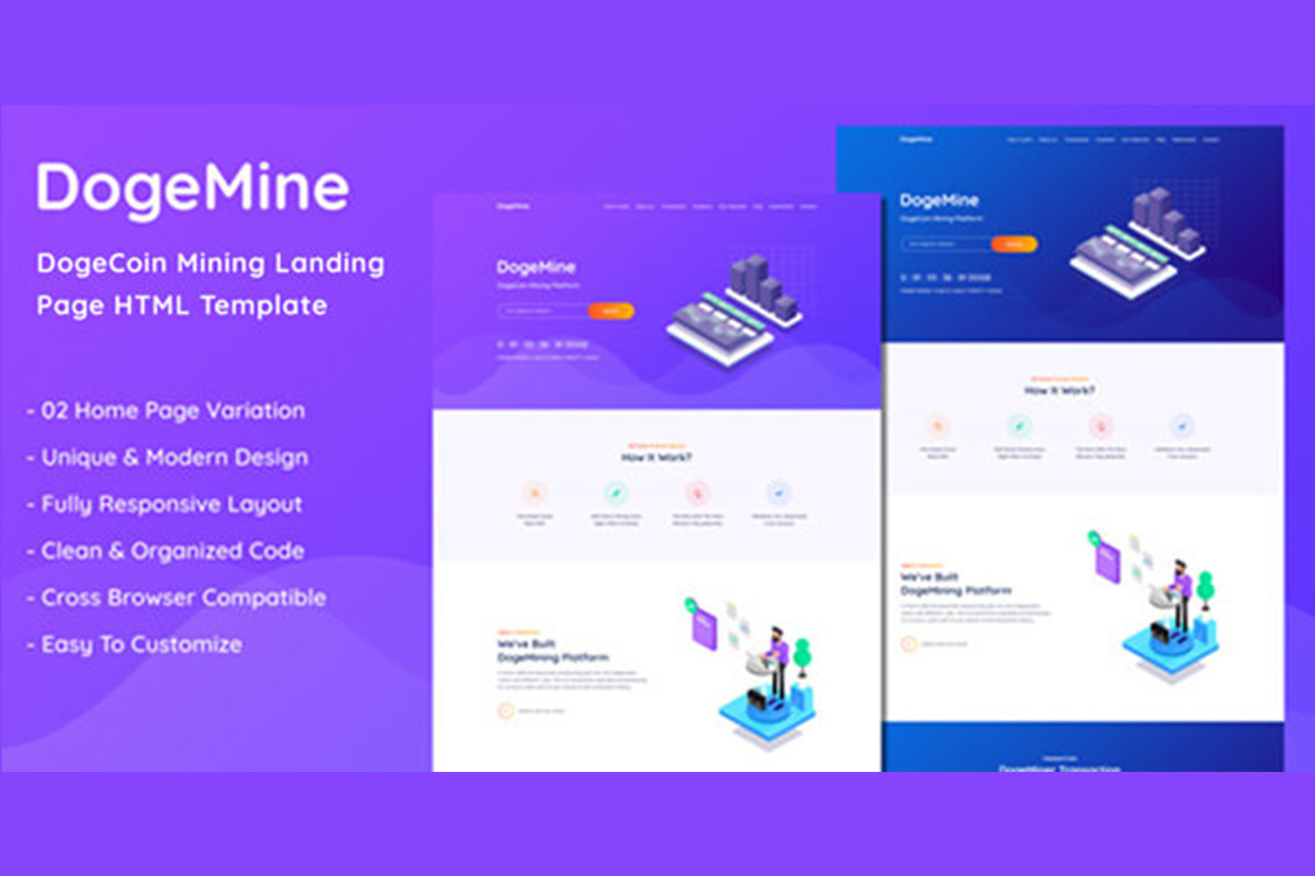 Dogemine - DogeCoin Mining Template, a HTML Template by THESOFTKING (Photo 1 of 3)