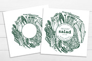 Green Salad Vector Collection, a Food Illustration by Lubov Illustrations Shop (Thumbnail 5 of 7)