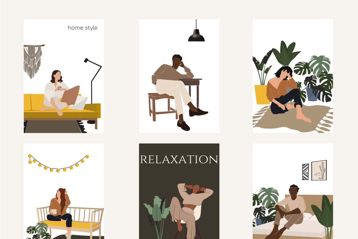 Abstract people, Women at home, a Person Illustration by Yana_mide (Photo 4 of 7)