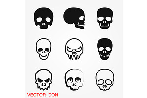 Skull Icon Vector Sign Symbol For