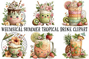 Whimsical Summer Tropical Drink Clip, an Illustration by OK Design (Thumbnail 2 of 6)
