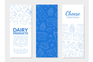 Dairy Products Banner Template with, a Food Illustration by TopVectors