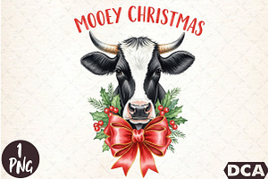 Mooey Christmas PNG, an Illustration by DreamCafeArt