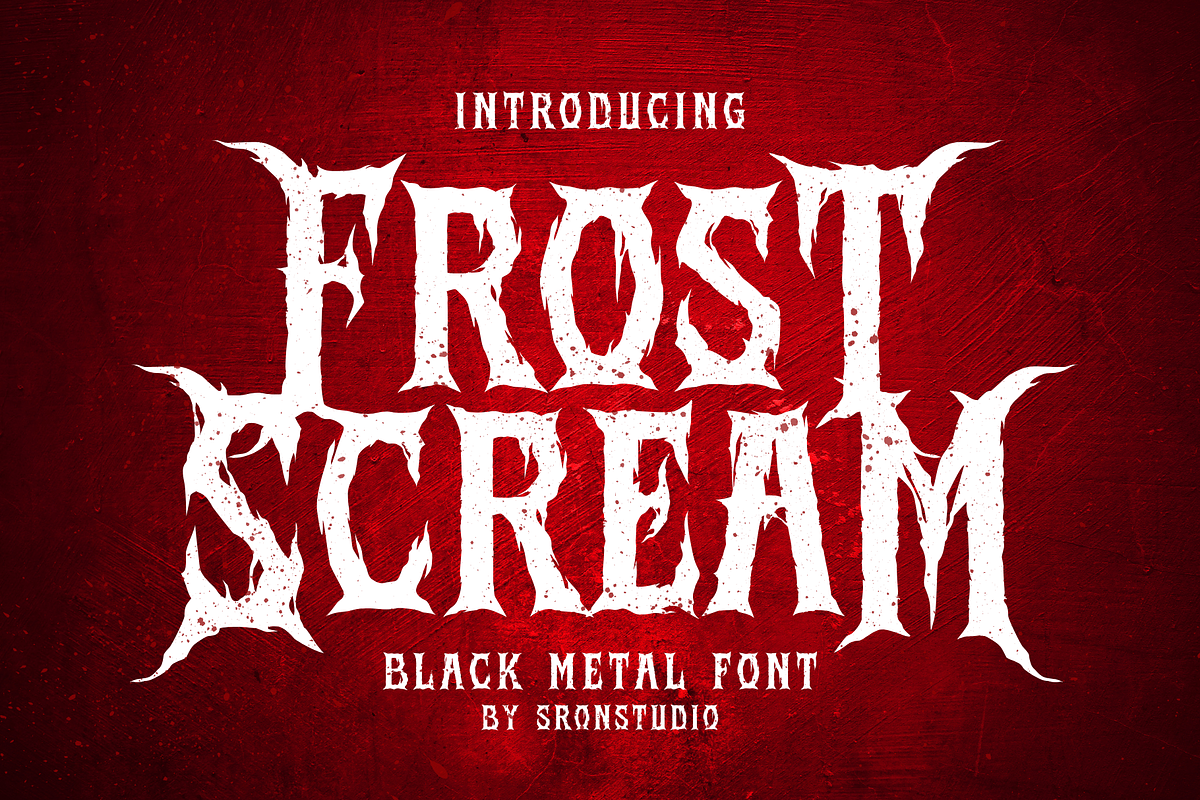 Frost Scream - Black Metal Font, a Blackletter Font by Sronstudio (Photo 1 of 13)