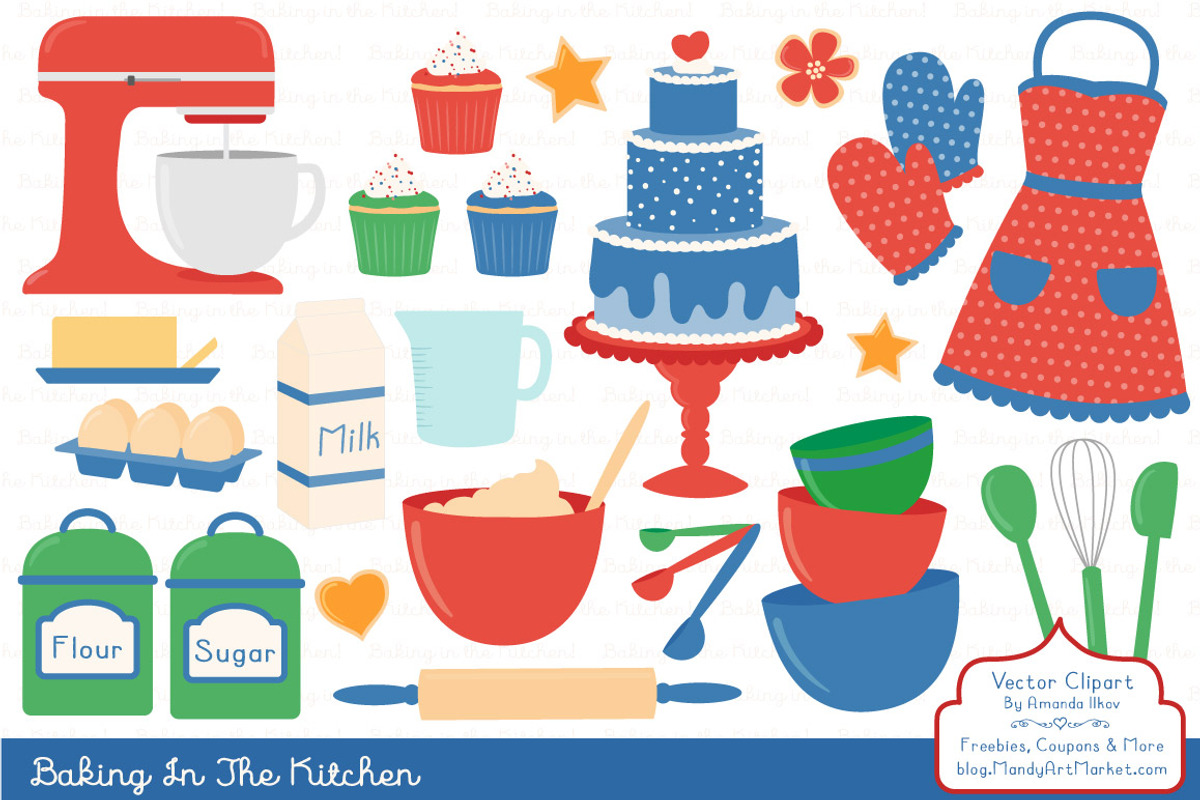Baking Vectors & Clipart in Crayon, an Illustration by Amanda Ilkov (Photo 1 of 4)