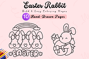 Bold & Easy Easter Rabbit Coloring, a Seasonal Illustration by Neon Studio (Thumbnail 1 of 4)