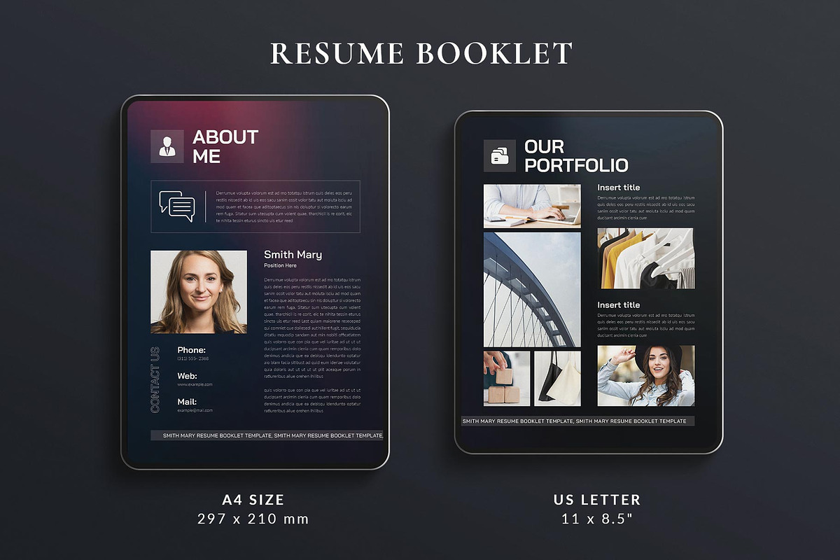 Resume Booklet Template, a Resume Template by TemplatesForest (Photo 2 of 5)
