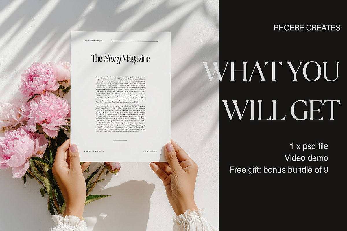 Floral US Letter Mockup – PSD, a Mockup by PhoebeCreates (Photo 3 of 6)