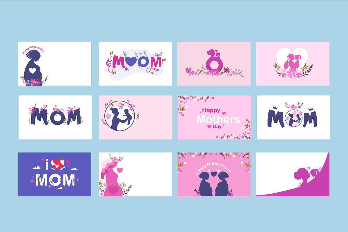 Mothers day background vector set, a Seasonal Illustration by foxndeer (Photo 4 of 4)