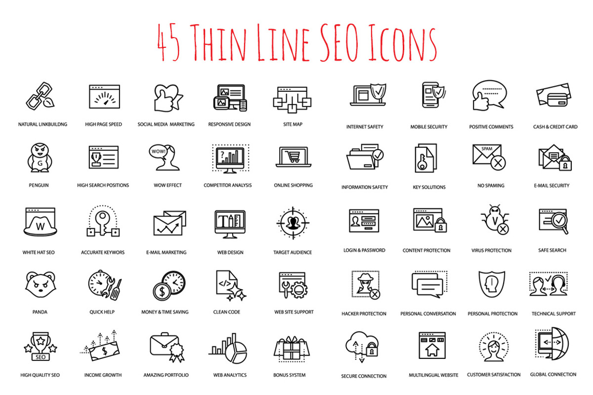 SEO Bundle: Icons, Patterns and More, an Outline Icon by Daria Volyanskaya (Photo 2 of 7)