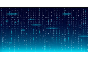 Abstract blue binary code background, a Technology Illustration by art PVP - market