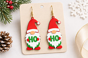 Christmas Gnome Earrings Laser Cut, a Seasonal Illustration by Canvas Craft (Thumbnail 3 of 4)