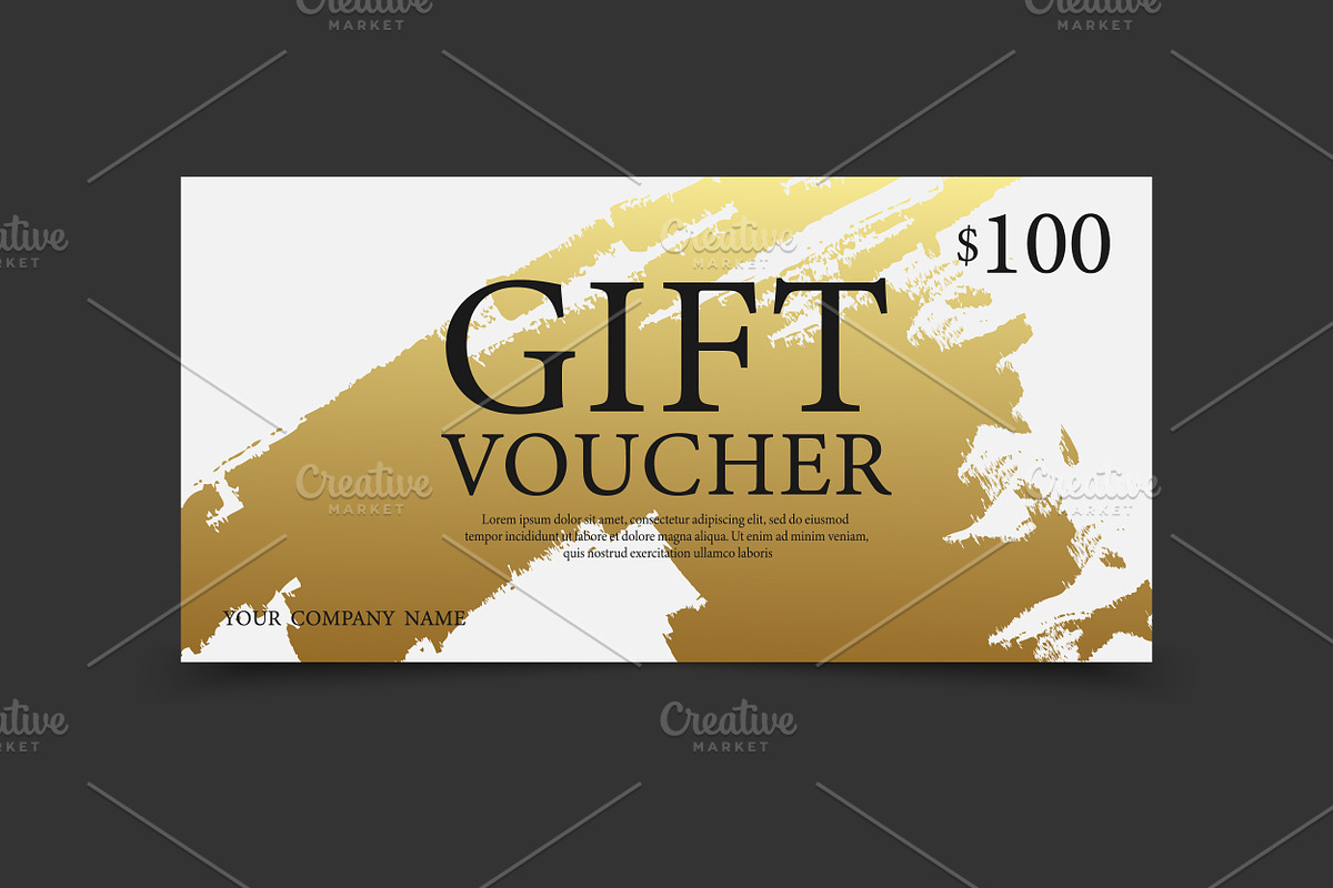 Gift Voucher with Golden Paint, a Decorative Illustration by PsychocheArt (Photo 2 of 3)