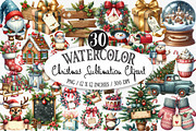 Merry Christmas Sublimation Clipart, an Illustration by Designking (Thumbnail 1 of 5)