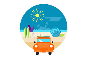 Summer Beach Scene