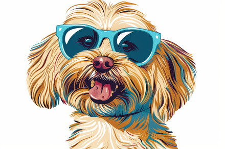 Cute Funny Stylish Quirky Dog in a b, an Abstract Photo by Pixeness