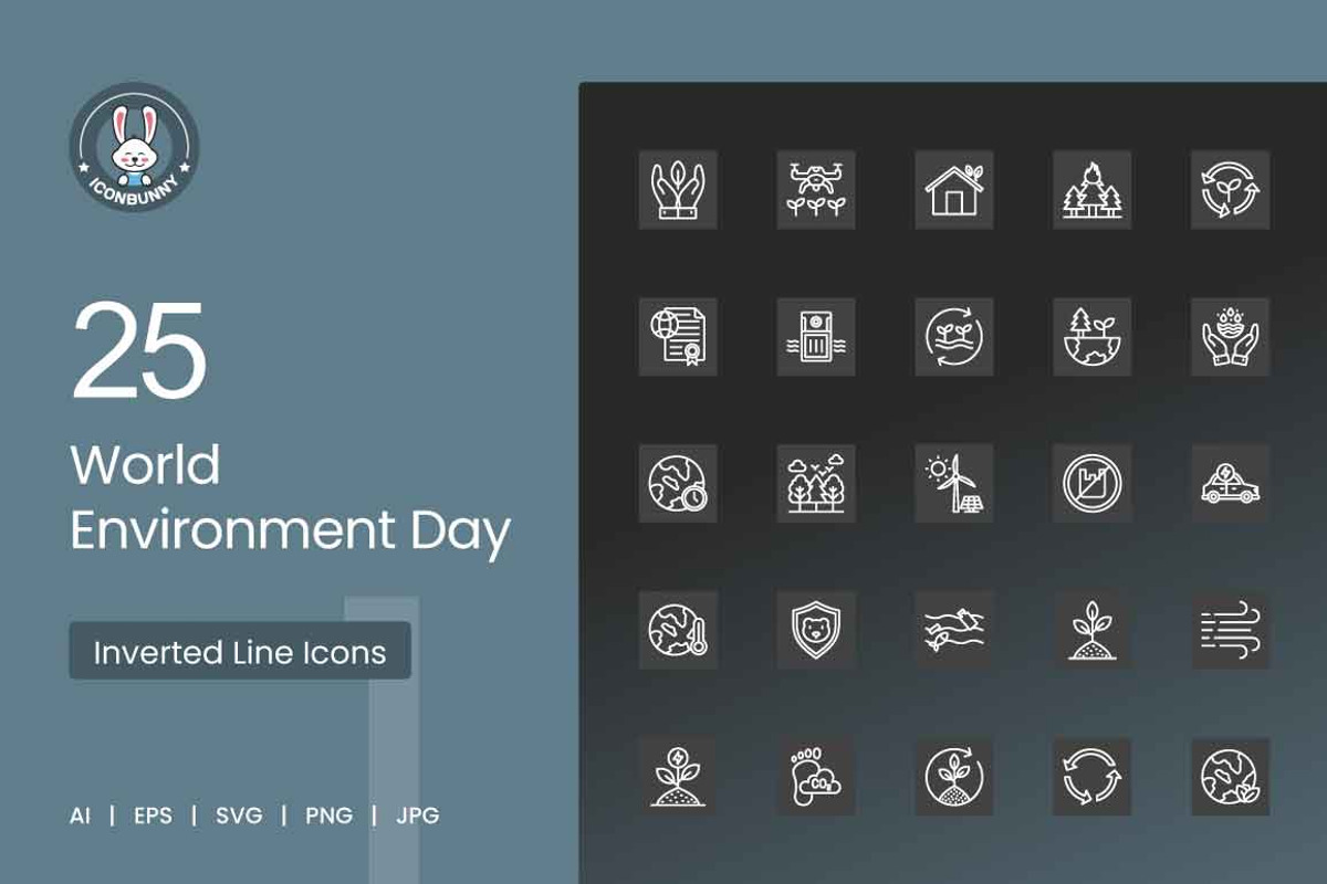World Environment Day Icons, an Outline Icon by IconBunny (Photo 1 of 2)