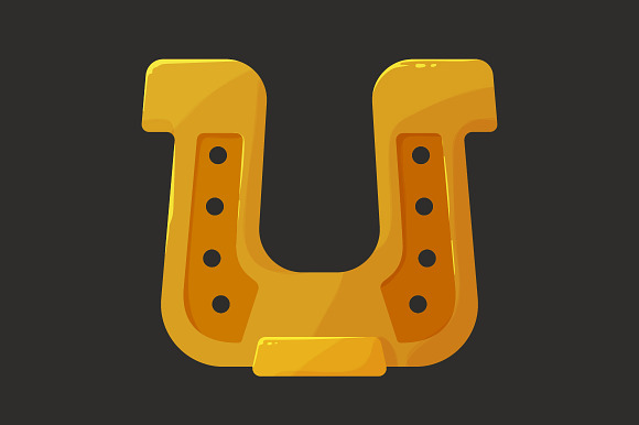 Stylized Shiny Golden Horseshoe