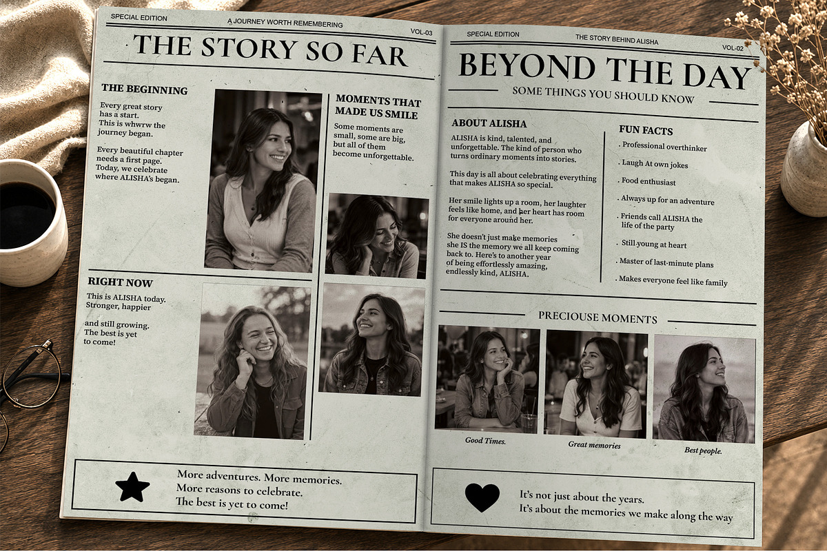 Birthday Newspaper Print Template, a Magazine Template by Shajib Shikder (Photo 4 of 10)