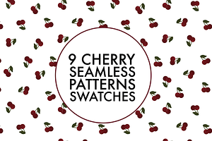 9 Seamless Cherry Pattern Swatches