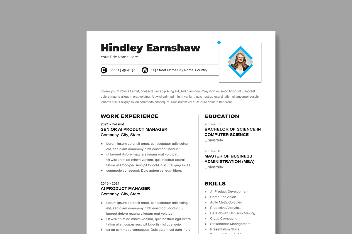 Resume Template, a Resume Template by MightyDesign (Photo 4 of 8)