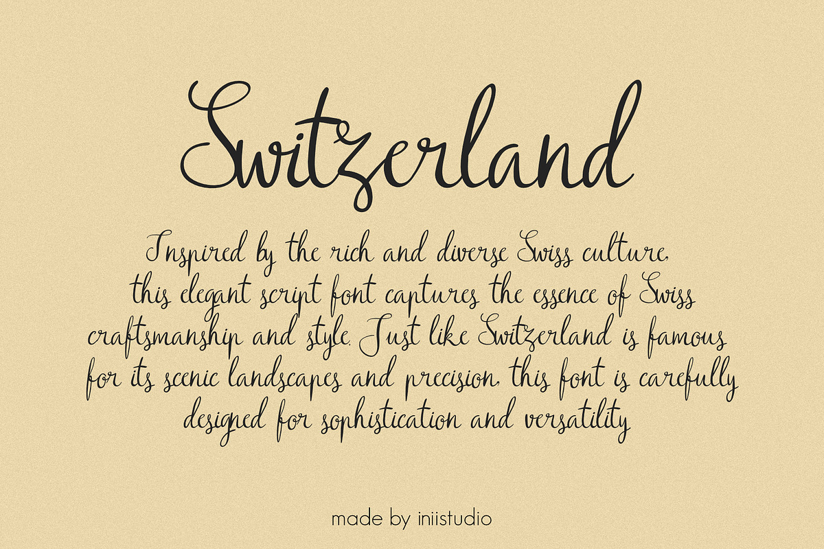 Switzerland - Script Font, a Script Font by Iniistudio (Photo 3 of 5)