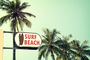 Vintage surf beach signage