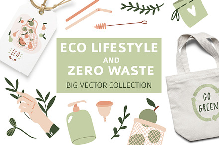 Eco life and Zero waste vector pack