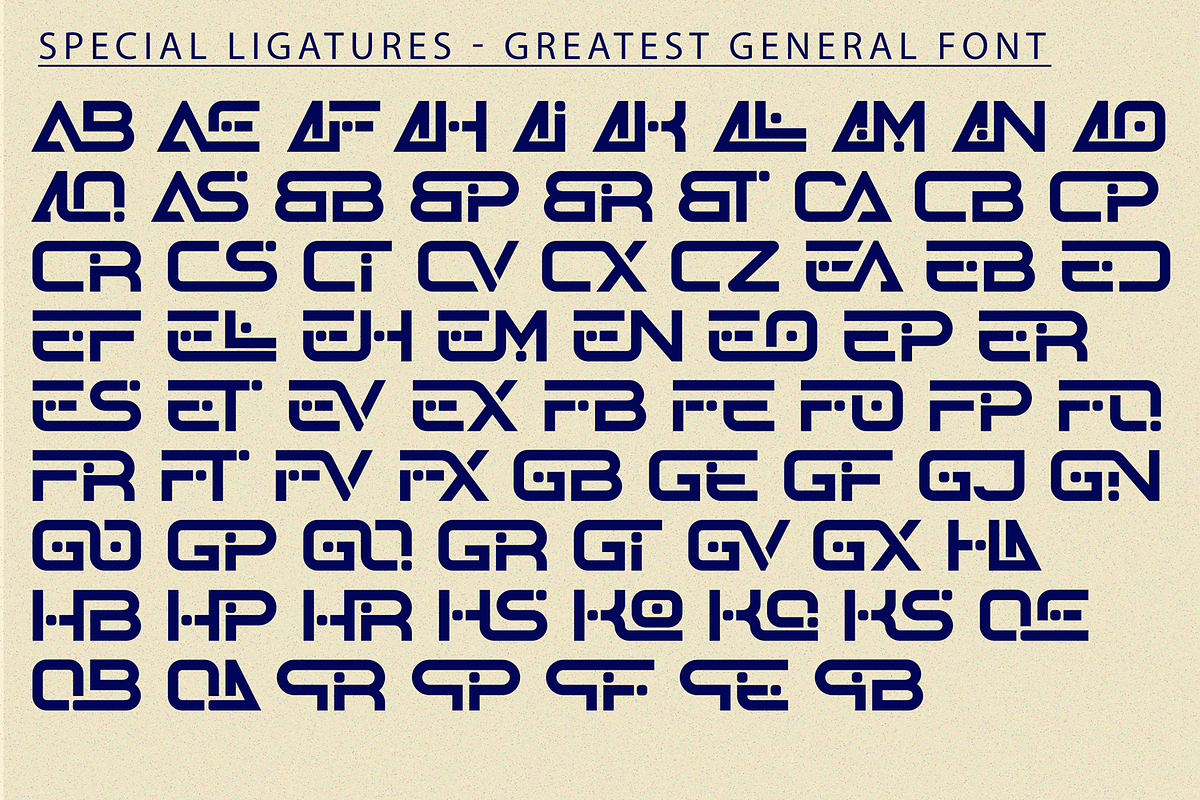 GREATEST GENERAL - Futuristic Font, a Sans Serif Font by 177Studio (Photo 7 of 9)
