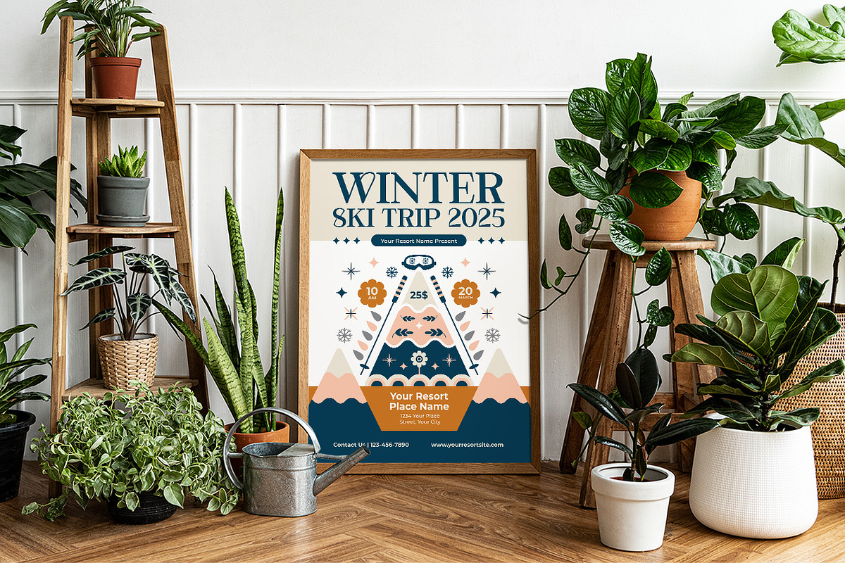 Winter Ski Trip Flyer Template, a Flyer Template by Hole Hope Design (Photo 2 of 5)