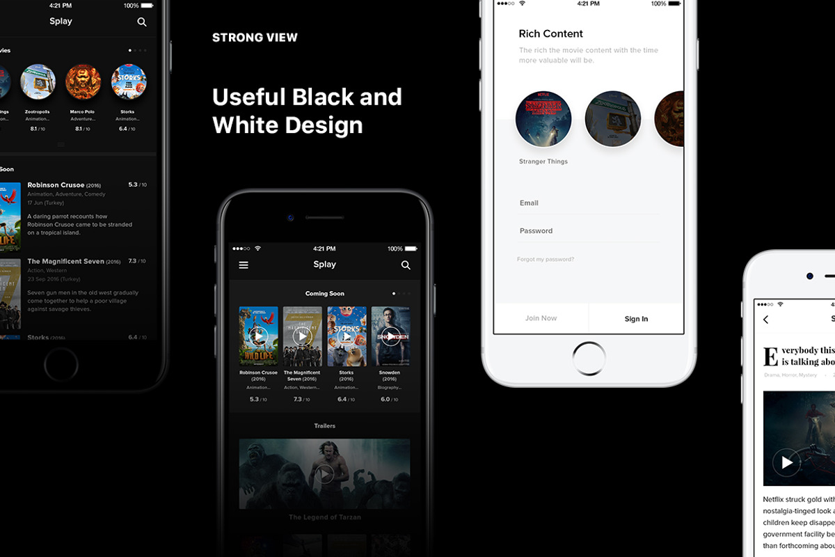 Splay Perfect Movie UI Kit, an UI Kit Template by Design Universe (Photo 4 of 6)