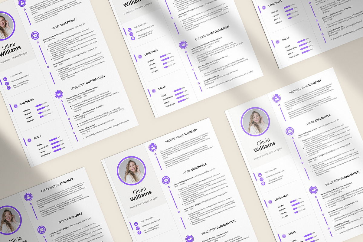 CV Resume Canva Template preview 6