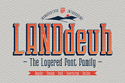 LANDdeuh (Layered font Family), a Serif Font by inumocca_type (Thumbnail 1 of 7)