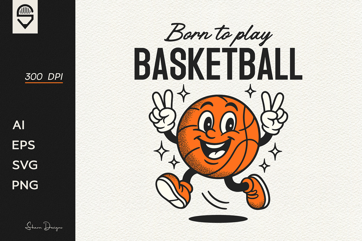 Born To Play Basketball – Retro, a Sport Illustration by shaondesigns (Photo 1 of 4)